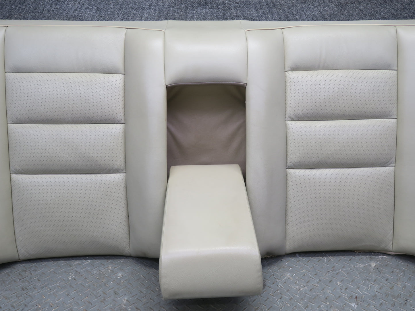90-93 Mercedes W124 300E Rear Seat Upper & Lower Leather Cushion Set Beige OEM