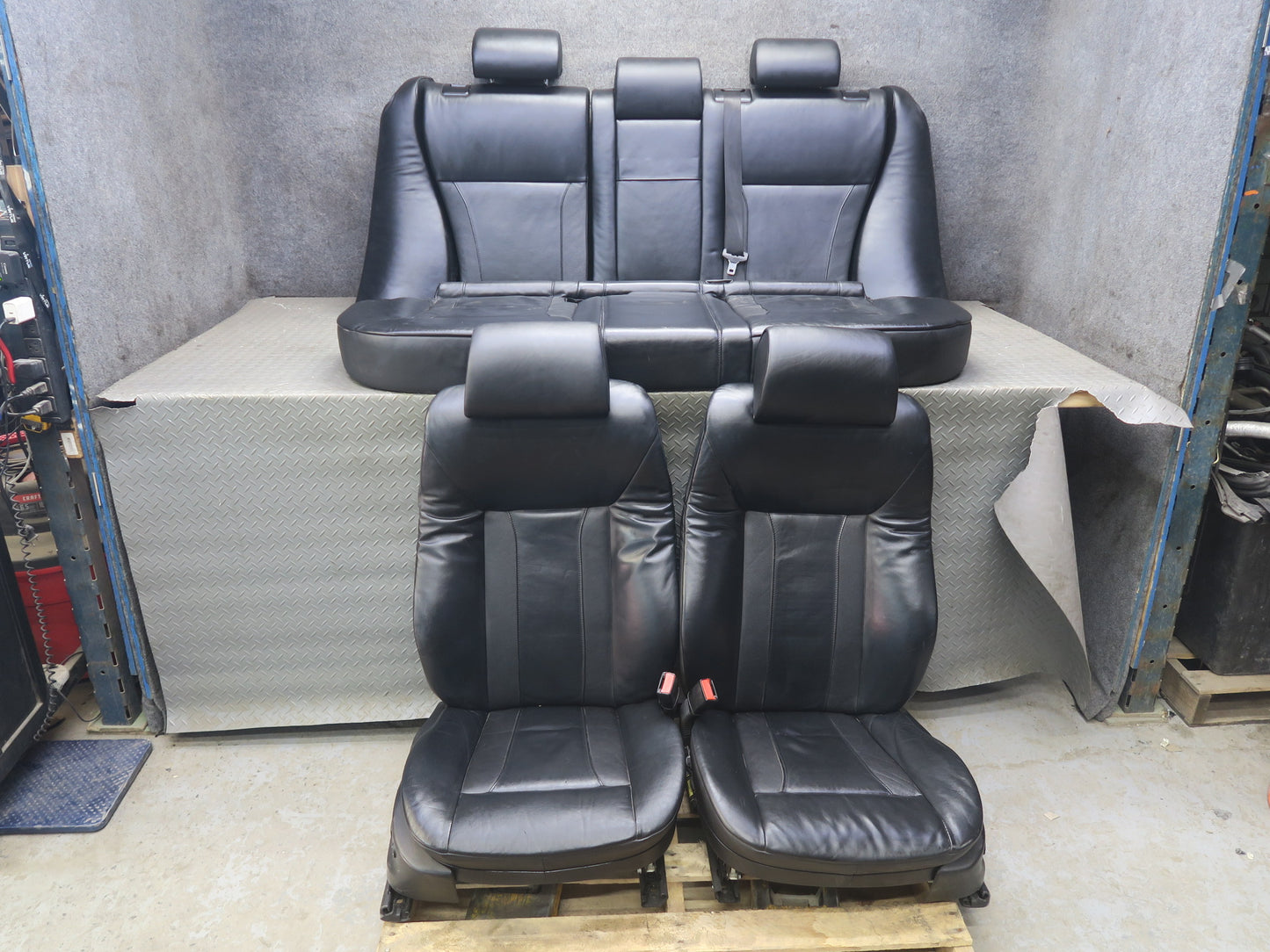 05-06 BMW E53 X5 Front & Rear Comfort Leather Heated Seat Bolster Set Black  OEM