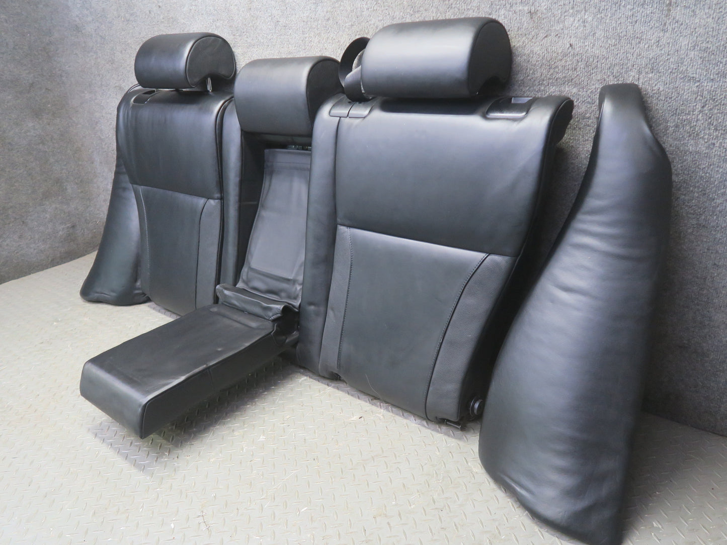 05-06 BMW E53 X5 Front & Rear Comfort Leather Heated Seat Bolster Set Black  OEM