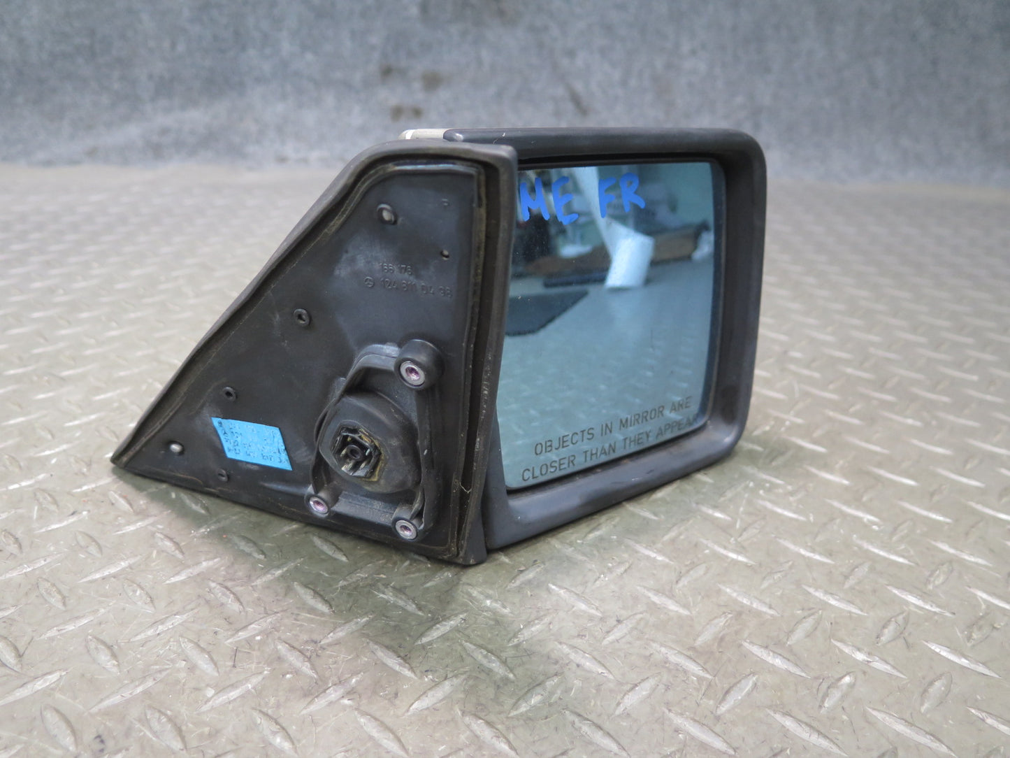 90-93 Mercedes W124 300E Right Door Exterior Side View Mirror Smoke Silver OEM