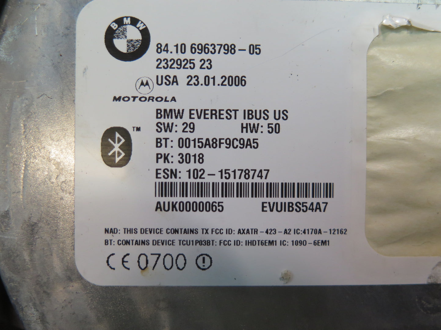 00-06 BMW E53 X5 Telematics Bluetooth Communication Control Module 6963798 OEM