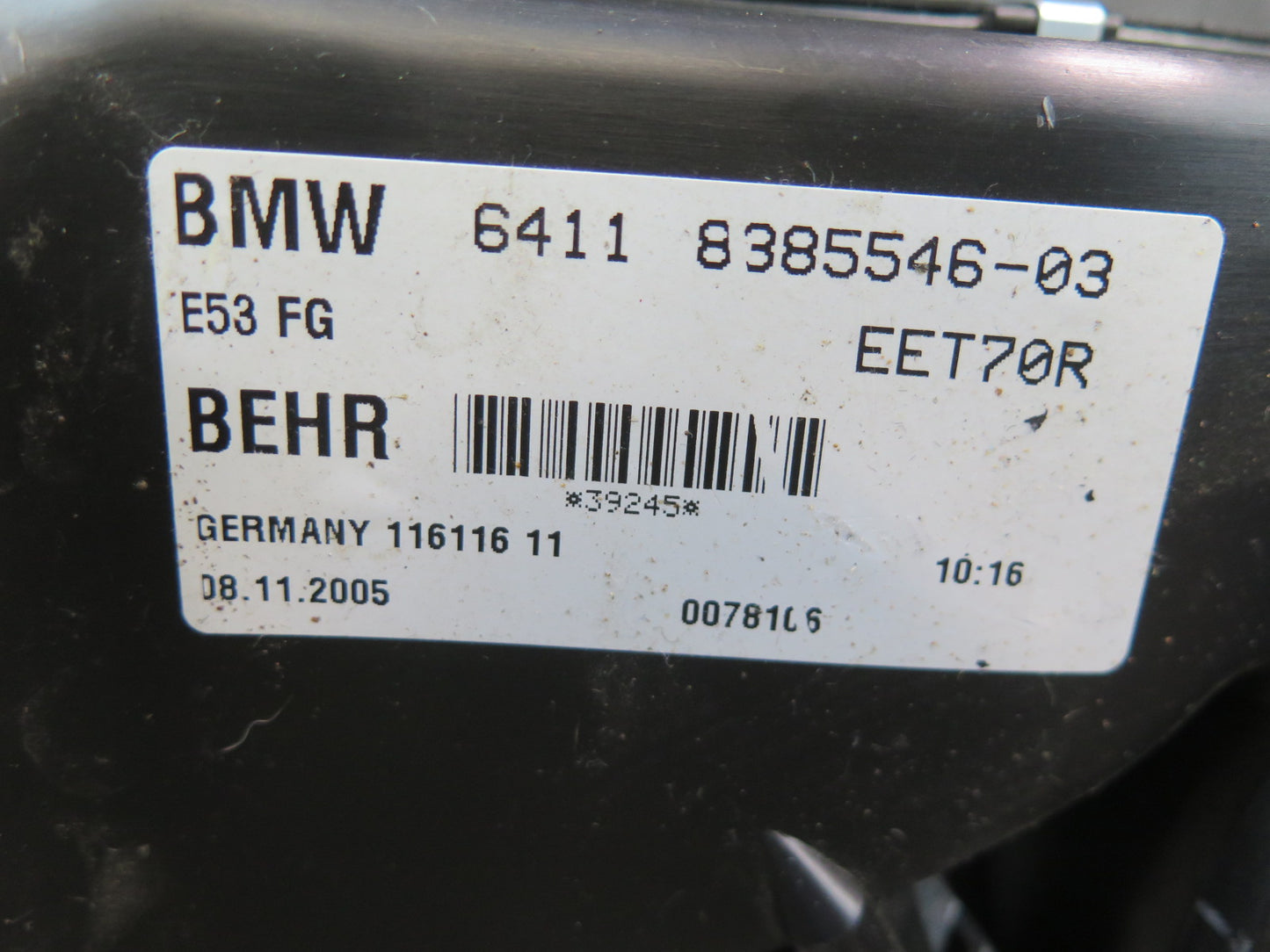 00-06 BMW E53 X5 Rear Hvac A/C Heater Blower Fan Motor 8385546 OEM
