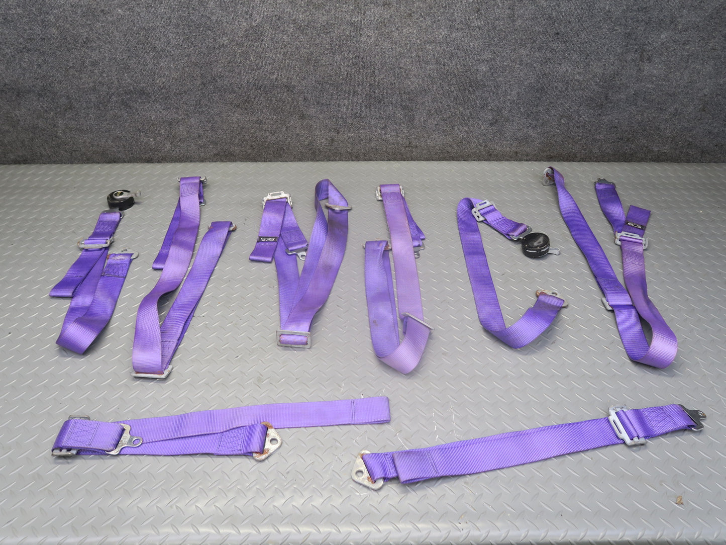 Set of 2 578 Camlock 4-POINT Universal Seat Belt Purple
