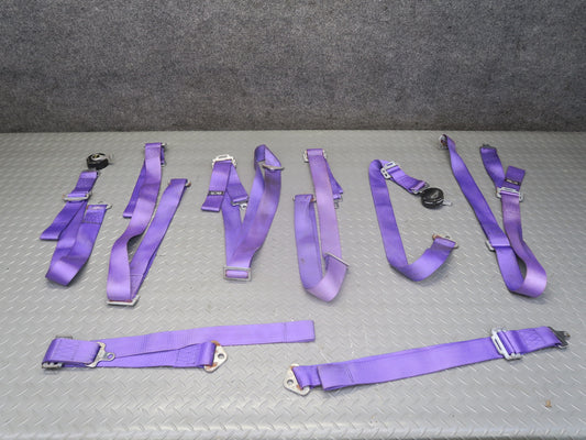 Set of 2 578 Camlock 4-POINT Universal Seat Belt Purple