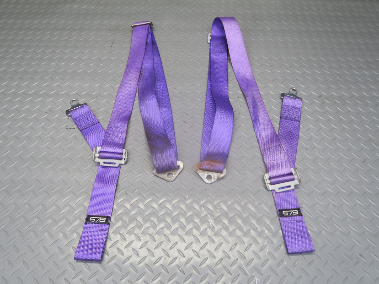 Set of 2 578 Camlock 4-POINT Universal Seat Belt Purple