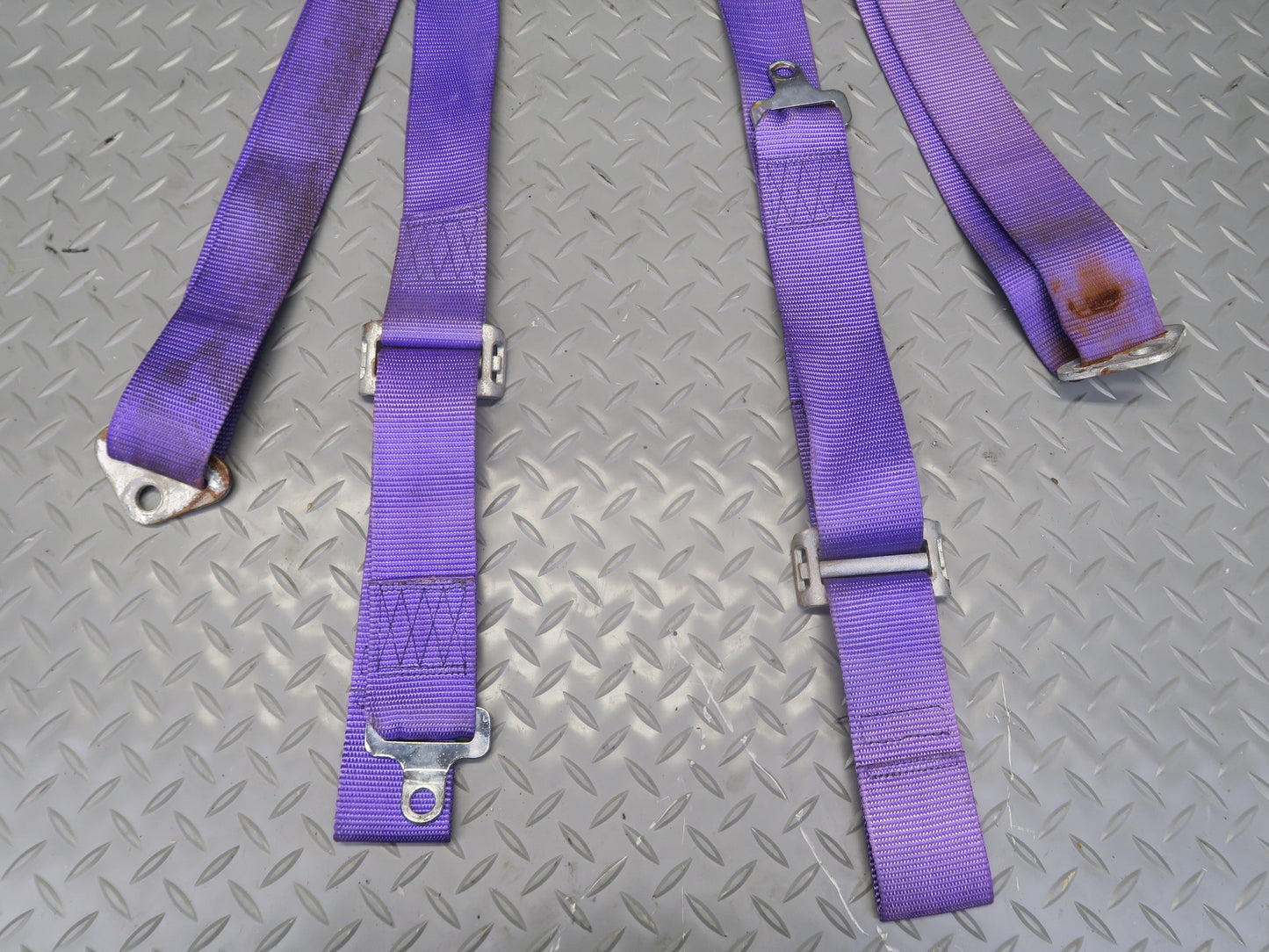 Set of 2 578 Camlock 4-POINT Universal Seat Belt Purple