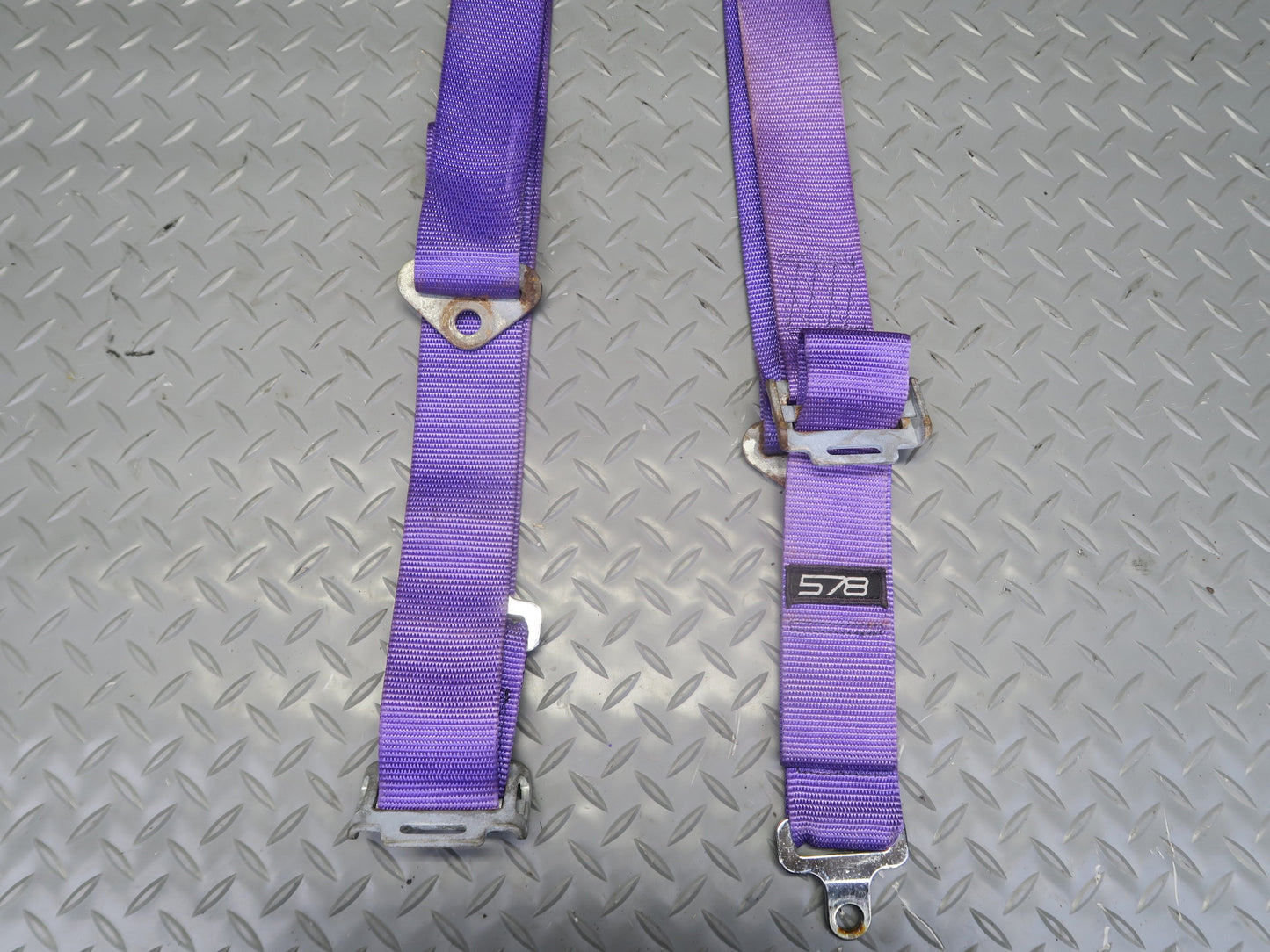 Set of 2 578 Camlock 4-POINT Universal Seat Belt Purple