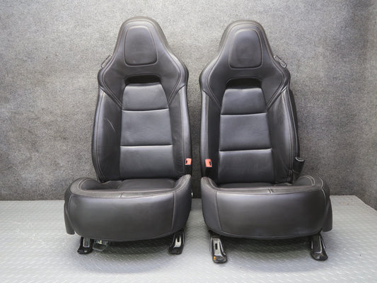 14-19 Chevrolet Corvette C7 Set of 2 Front Left & Right Leather Seat Black OEM