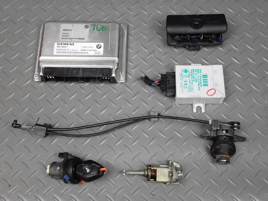 04-05 BMW E46 330ci Conv ECM ECU Immo Ignition Door Glove Trunk Lock KEY Set OEM