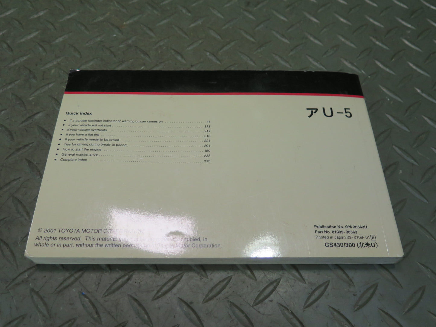 2002 Lexus GS300 GS430 Owners Operator Guide Manual Book Set OEM