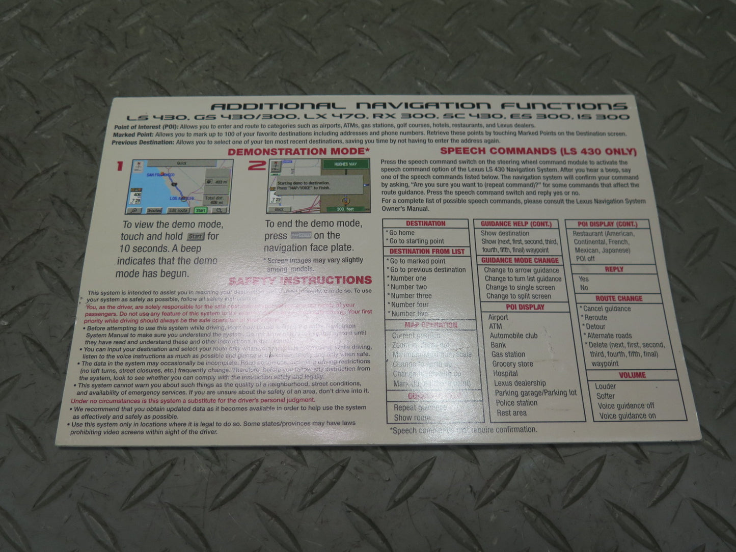 2002 Lexus GS300 GS430 Owners Operator Guide Manual Book Set OEM