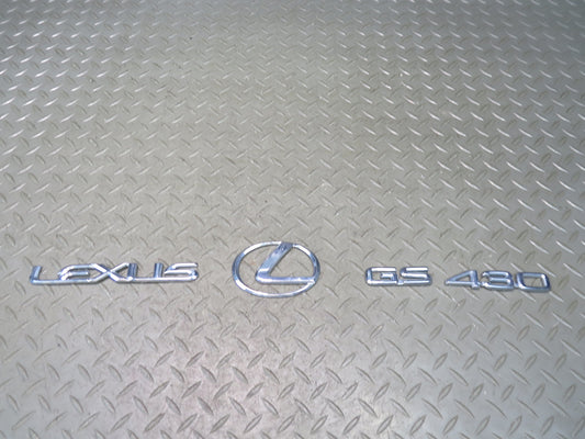 01-05 Lexus UZS160 GS430 Rear Trunk Lid Emblem Logo Badge Symbol Set OEM