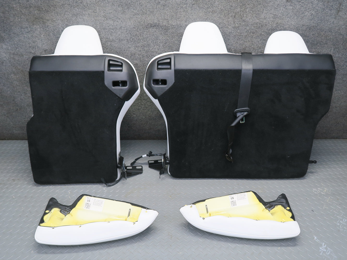 2016-2019 Tesla Model S 75D Front & Rear Left Right Leather Seat White Set