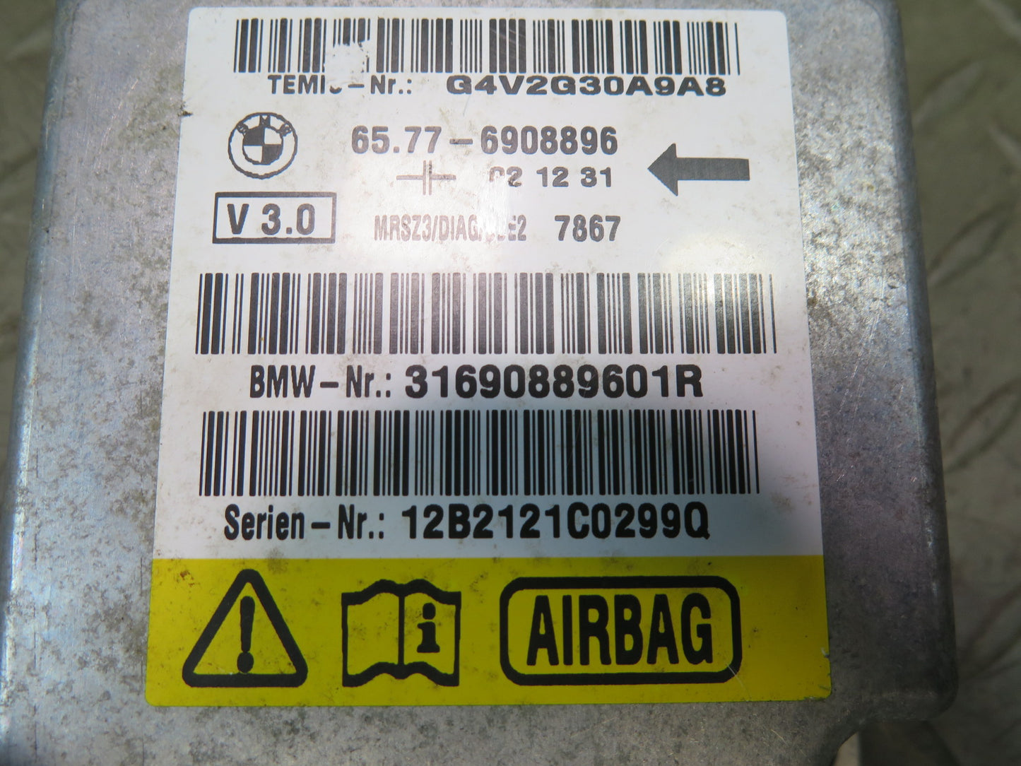 00-02 BMW E36/7 Z3 CONVERTIBLE SRS AIRBAG CONTROL MODULE UNIT 6908896 OEM
