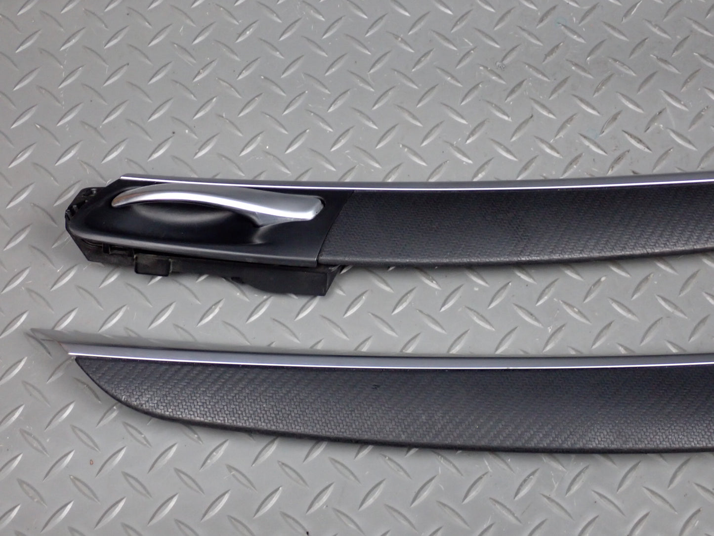 10-14 BMW E71 X6M Front & Rear Door Trim Bezel Panel Carbon Leather Set of 4