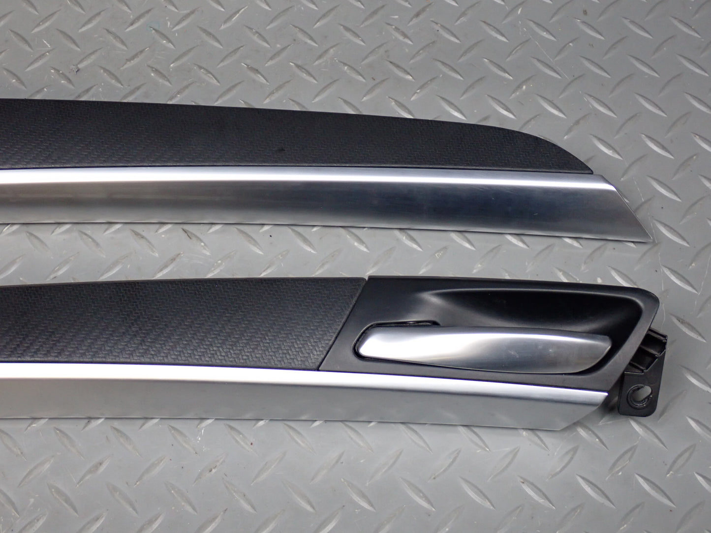 10-14 BMW E71 X6M Front & Rear Door Trim Bezel Panel Carbon Leather Set of 4