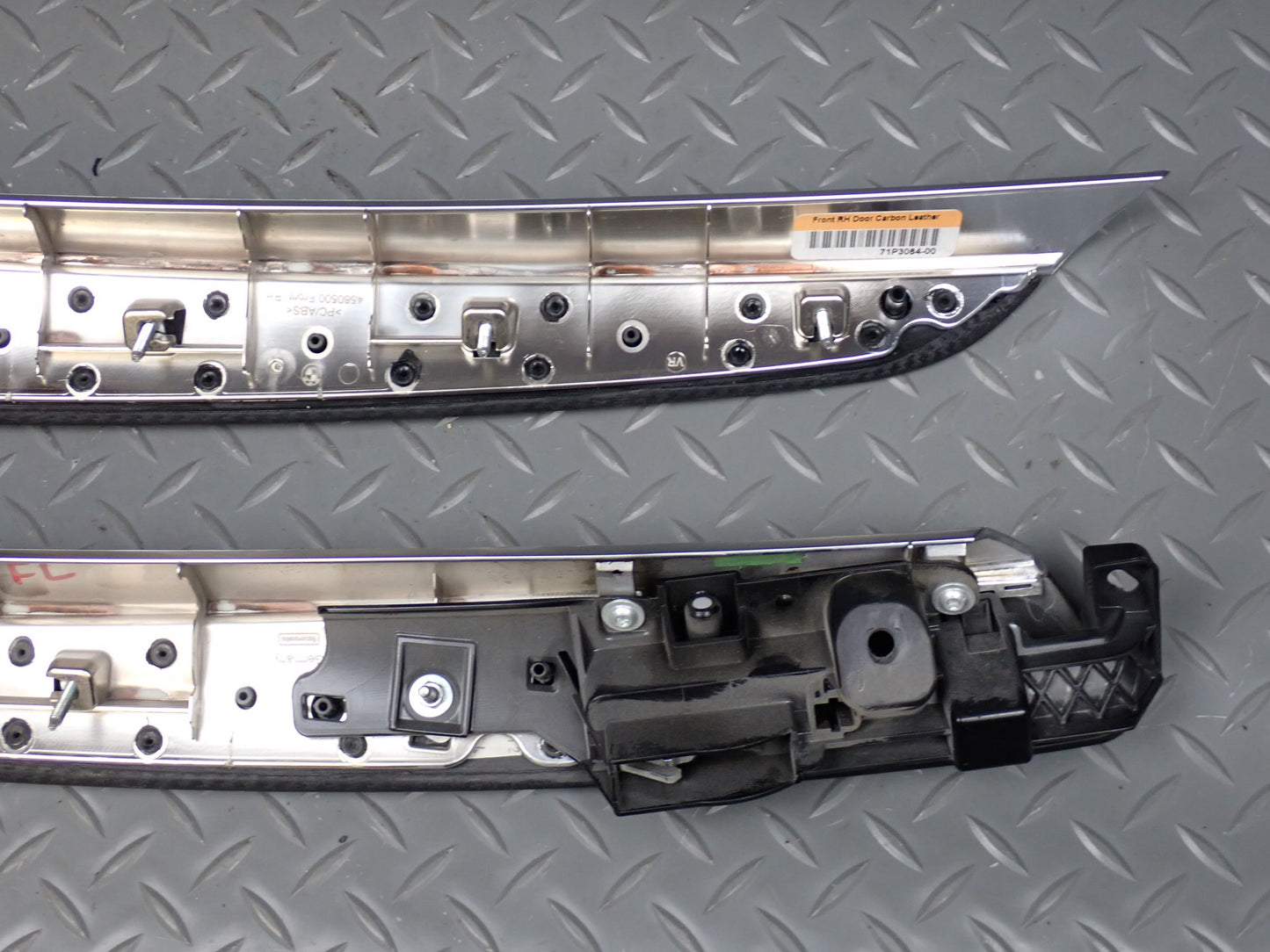 10-14 BMW E71 X6M Front & Rear Door Trim Bezel Panel Carbon Leather Set of 4