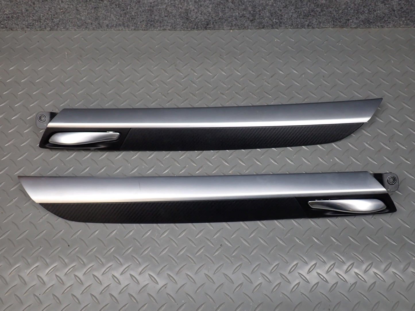 10-14 BMW E71 X6M Front & Rear Door Trim Bezel Panel Carbon Leather Set of 4