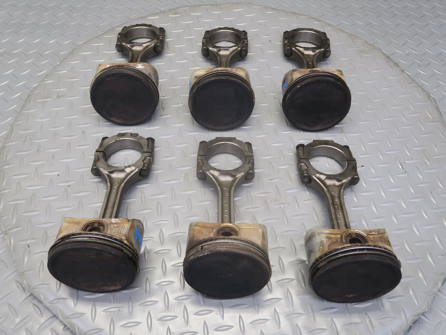 95-97 Nissan Gloria HY33 VQ30DET Set of 6 Engine Piston Connecting Rod 60K OEM