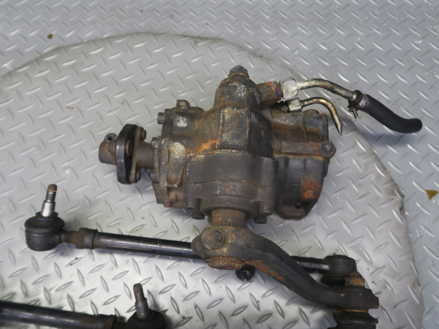 90-93 Mercedes W124 300E Power Steering Gearbox w Steering Linkage Tie Rods OEM