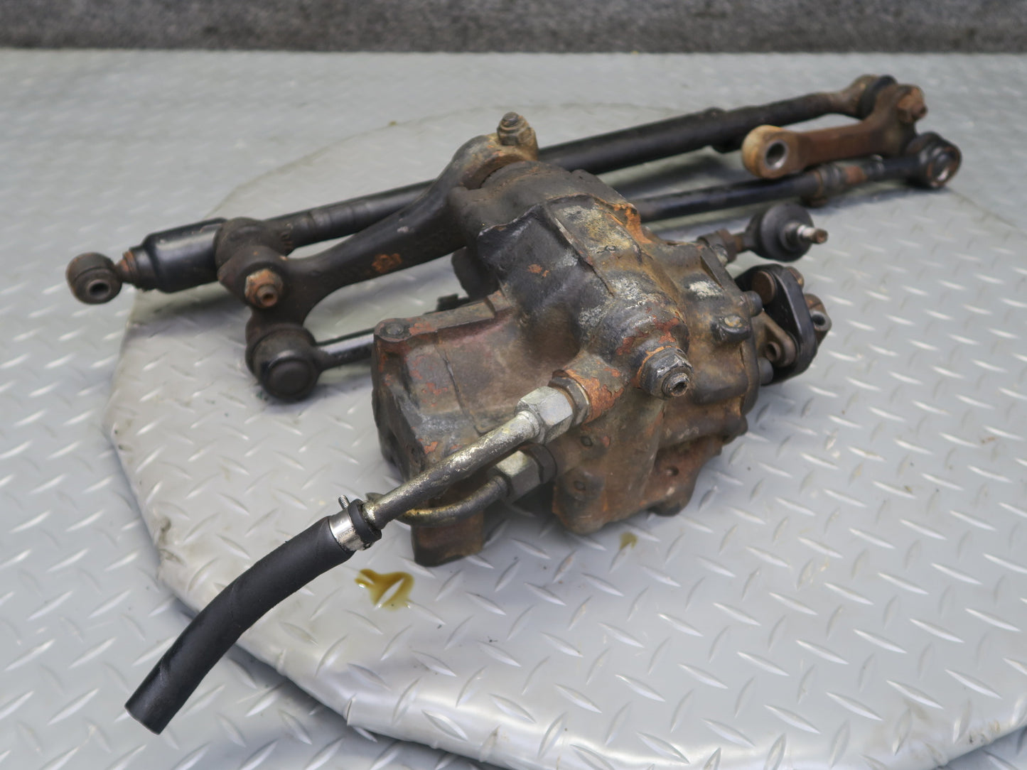 90-93 Mercedes W124 300E Power Steering Gearbox w Steering Linkage Tie Rods OEM