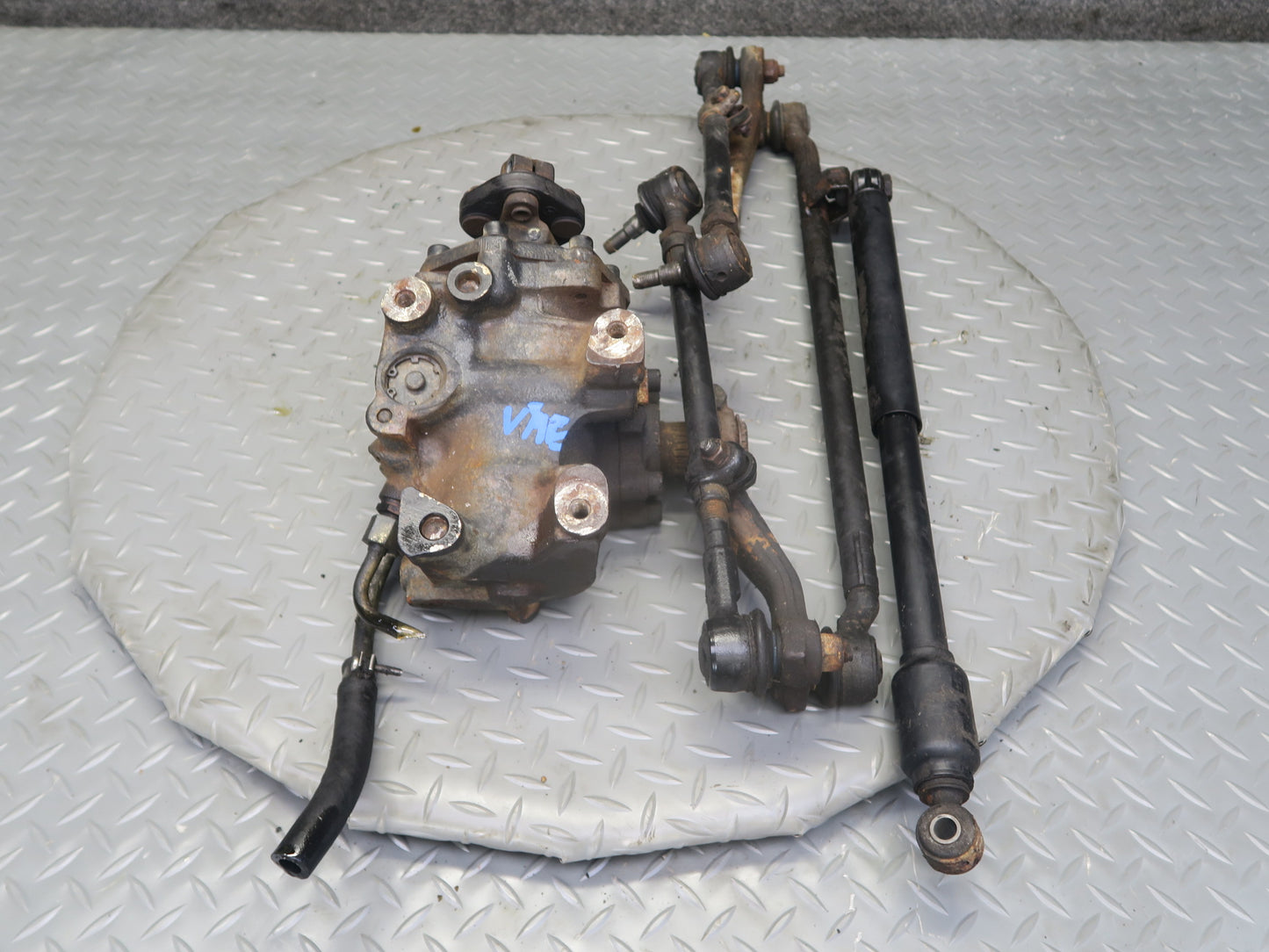90-93 Mercedes W124 300E Power Steering Gearbox w Steering Linkage Tie Rods OEM