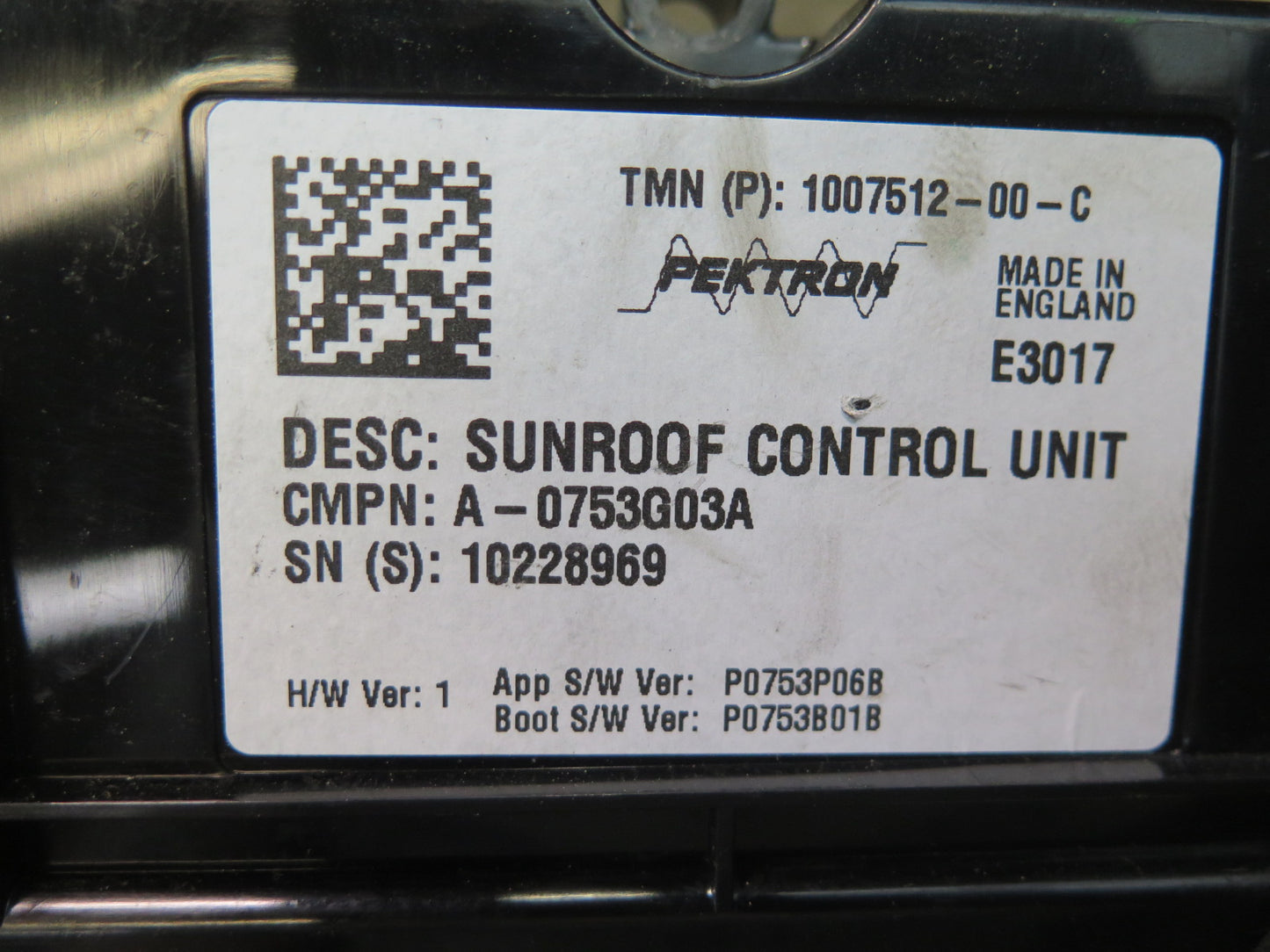2016-2019 Tesla Model S 75D Sunroof Power Control Module Unit