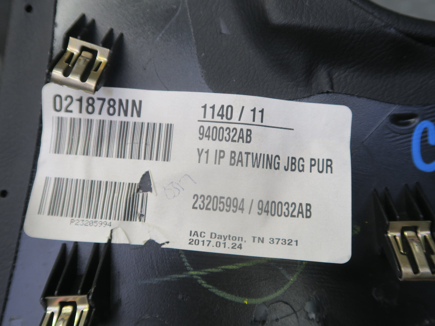 14-19 Chevrolet Corvette C7 Dash Instrument Panel Leather Trim Cover Black OEM