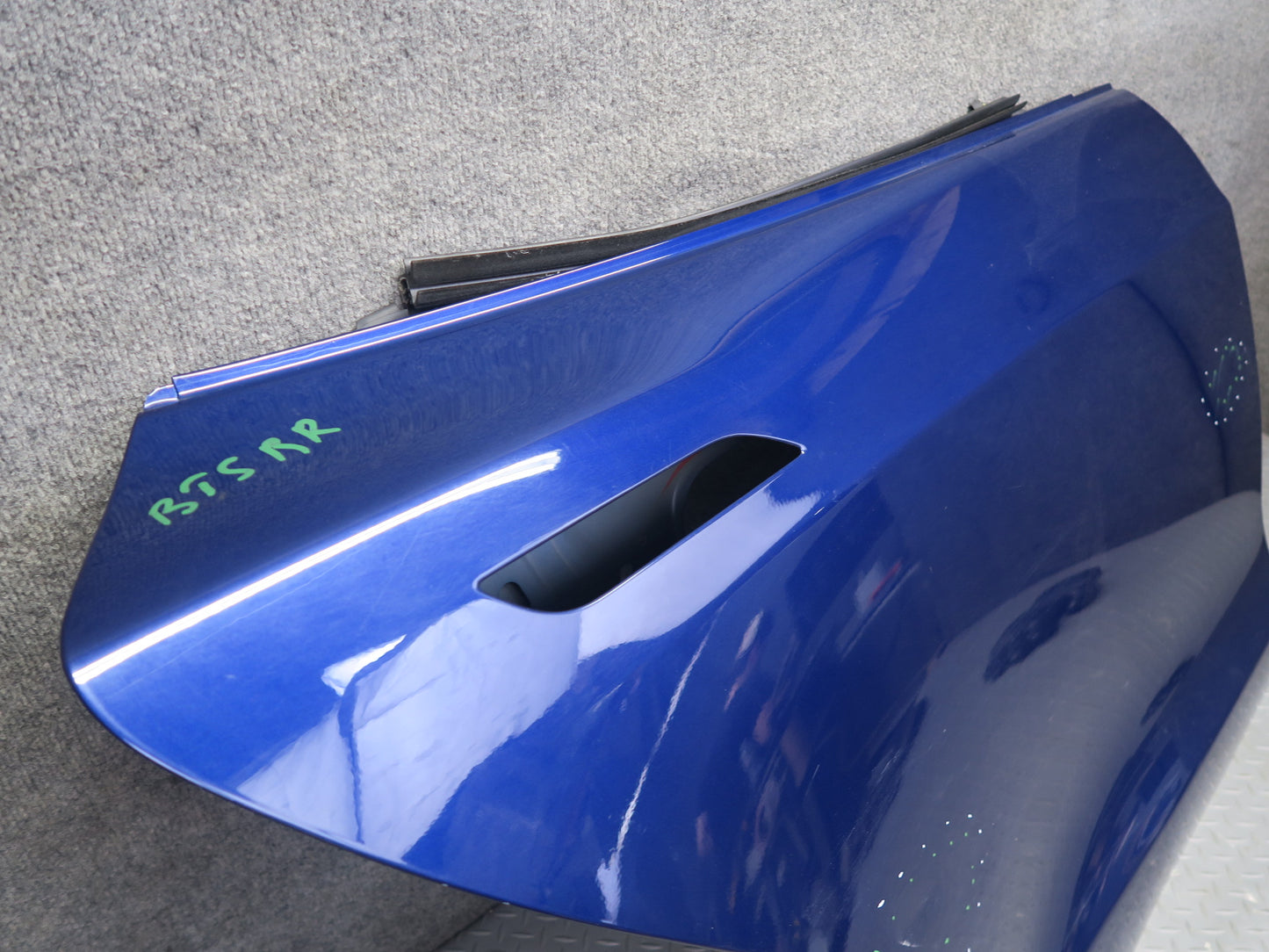 2016-2019 Tesla Model S 75D Rear Right Passenger Side Door Shell Panel Blue
