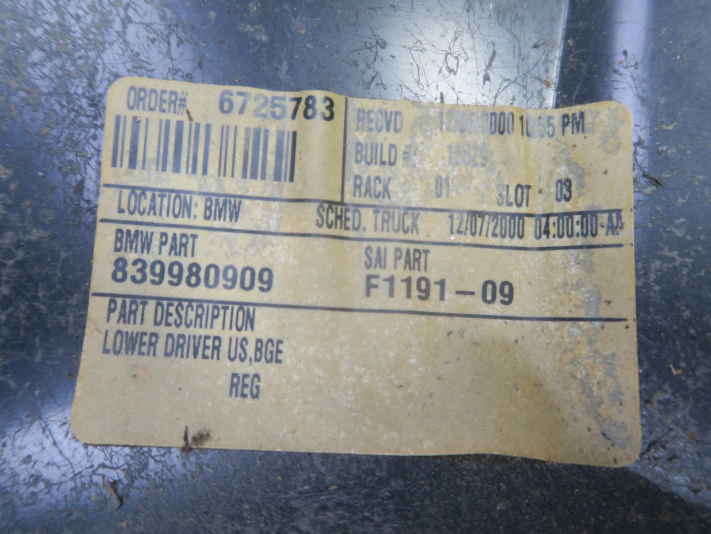 96-02 BMW E36/7 Z3 Left Under Dash Lower Knee Trim Cover Beige 8399809 OEM