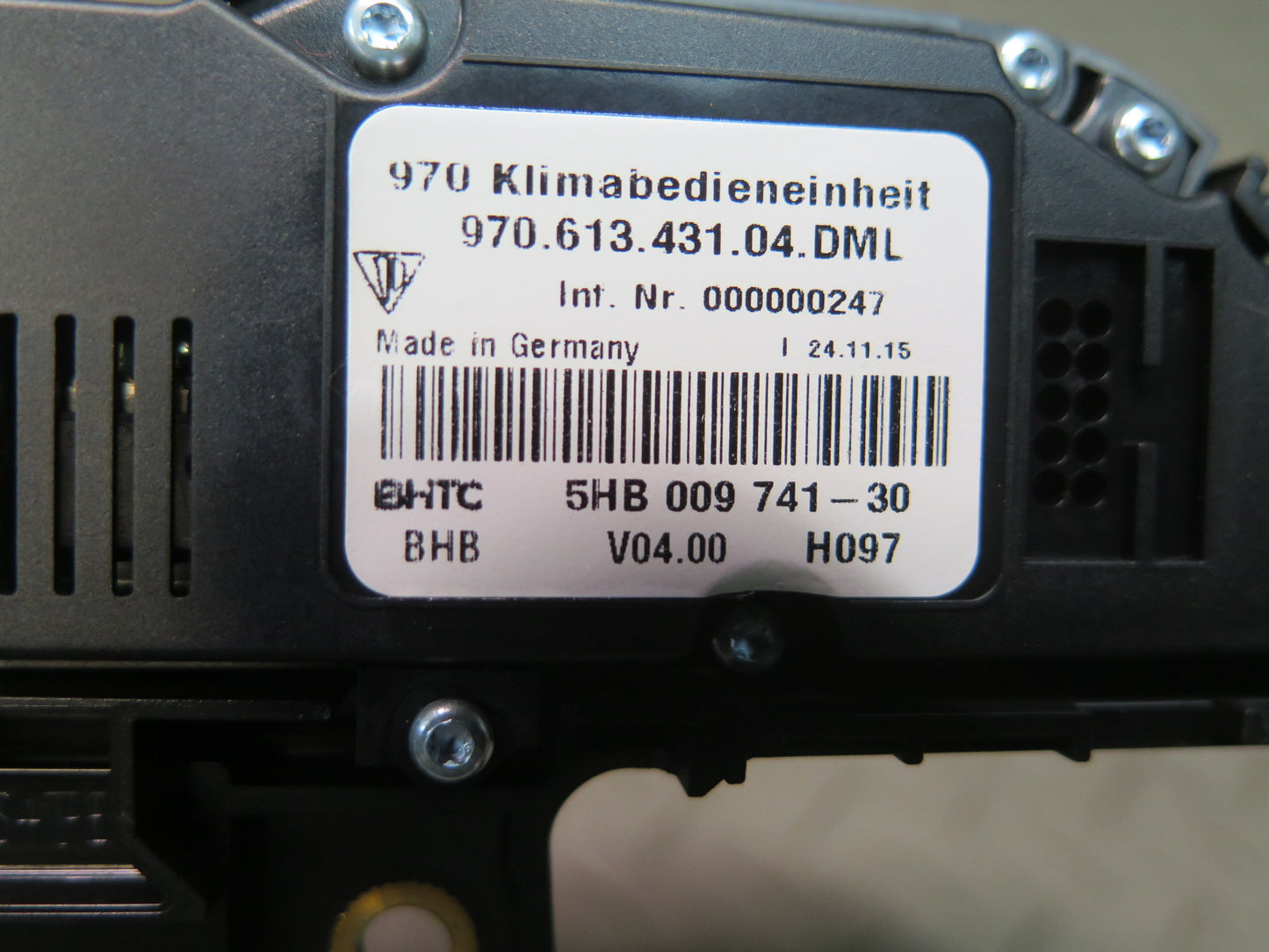 2014-2016 Porsche Panamera 970 Front A/C Heater Climate Control Switch Panel