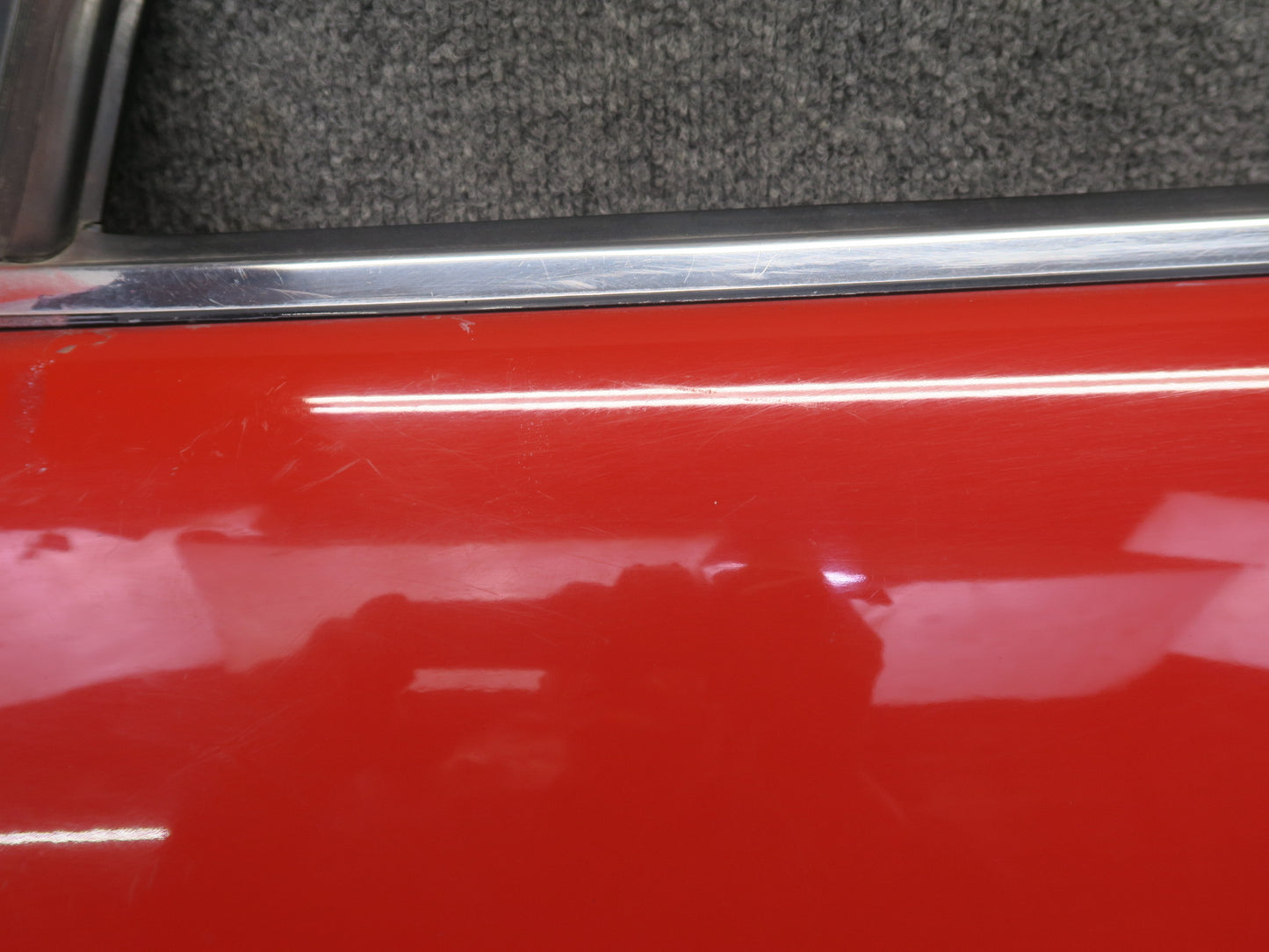 84-89 Nissan Z31 300ZX 2+2 Left Door Shell Panel w Window Guide HOT RED OEM