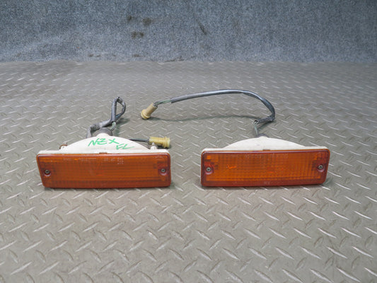 79-83 Datsun 280ZX S130 Front Right & Left Bumper Turn Light Lamp Set OEM