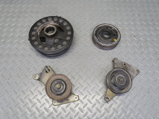 95-97 Nissan Gloria VQ30DET Crankshaft & Water Pump Pulley w Tensioner Set OEM