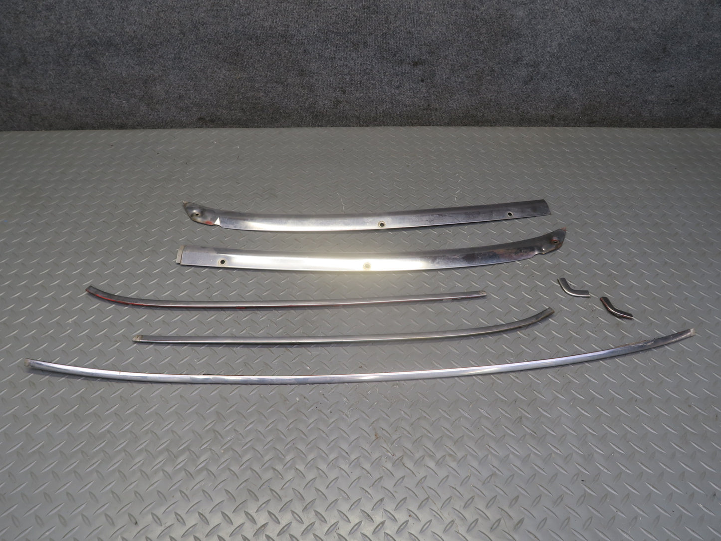 87-89 Nissan Z31 300ZX Front Windshield Chrome Trim Molding Cover Set OEM