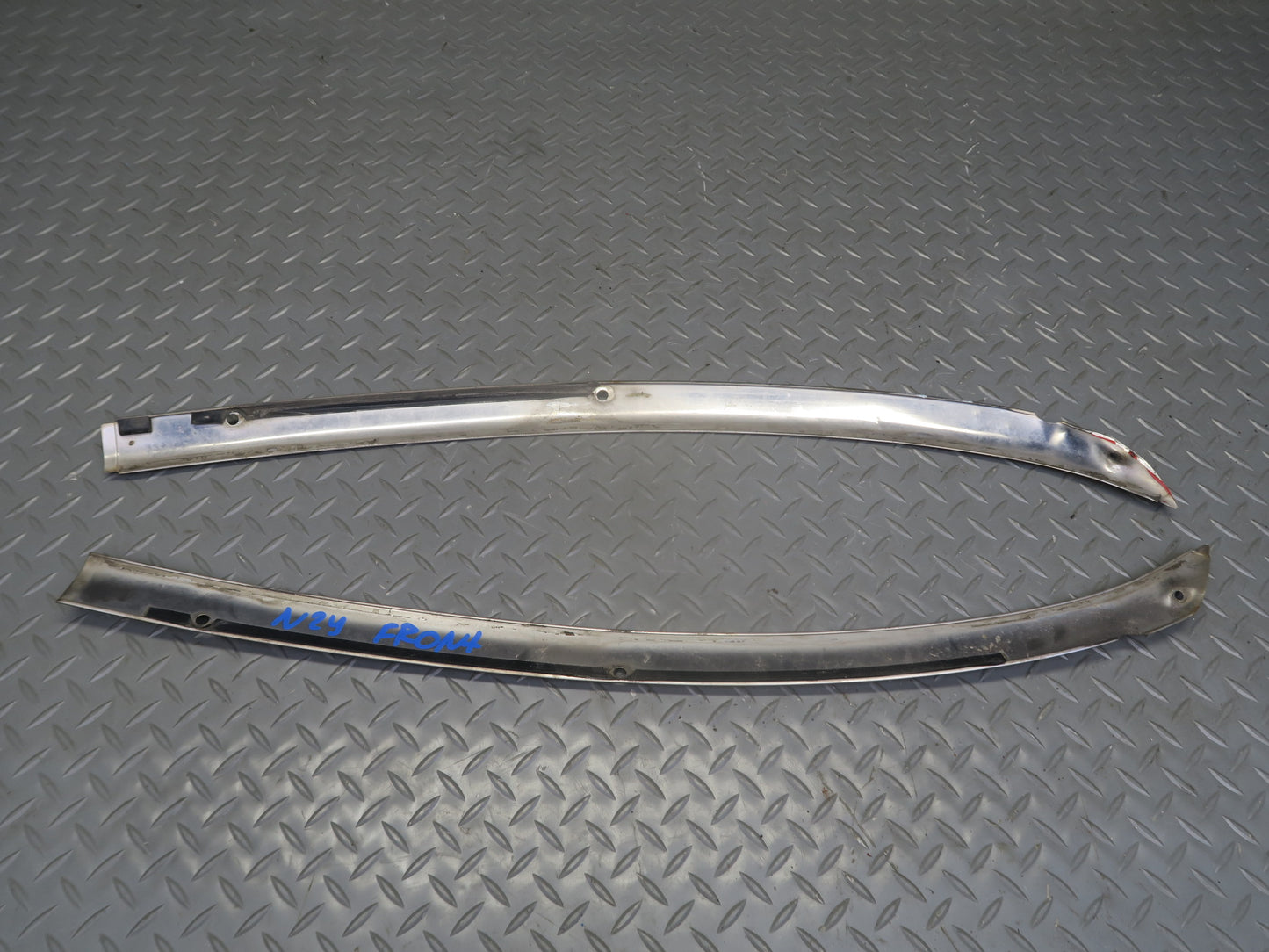 87-89 Nissan Z31 300ZX Front Windshield Chrome Trim Molding Cover Set OEM