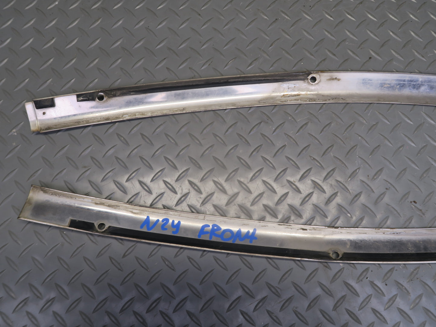 87-89 Nissan Z31 300ZX Front Windshield Chrome Trim Molding Cover Set OEM