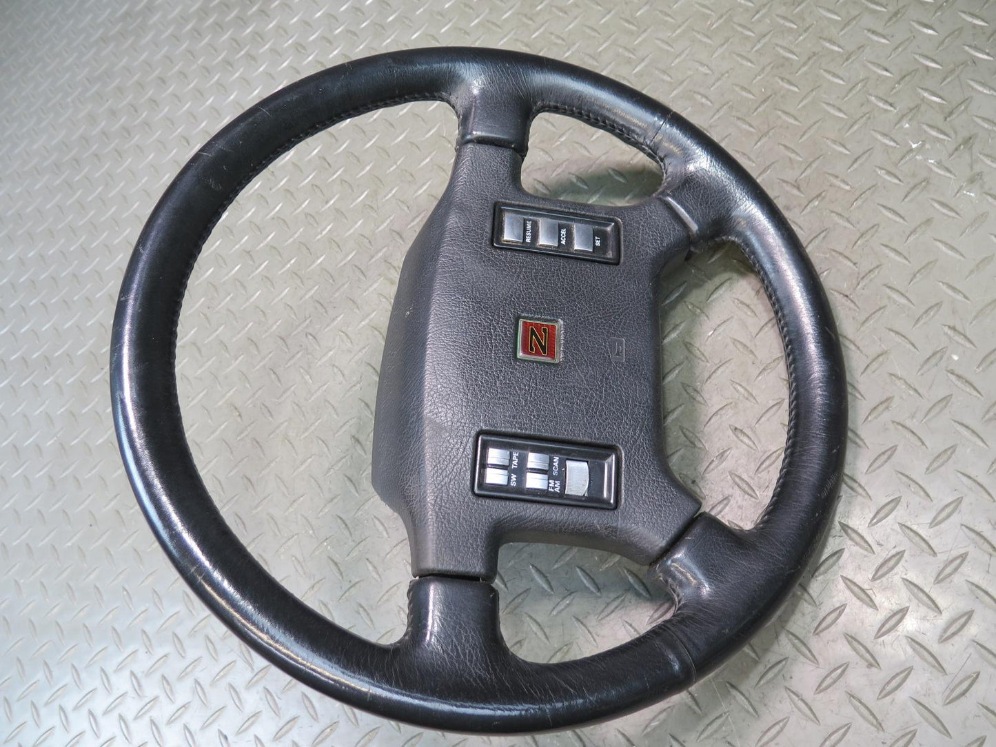 1987 Nissan Z31 300ZX GLL Leather Steering Black w Controls OEM