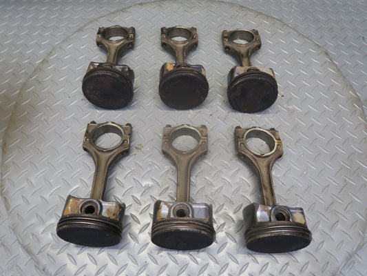 01-06 BMW E46 330ci M54 3.0L Set of 6 Engine Motor Piston w Connecting Rod OEM