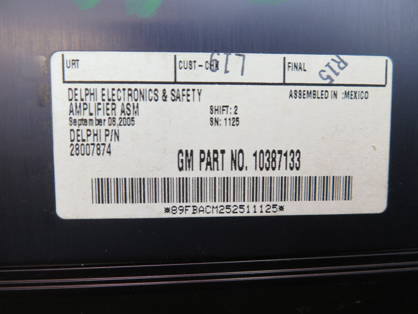 05-13 Chevrolet Corvette C6 Audio Radio Sound Speaker AMP Amplifier 10387133 OEM