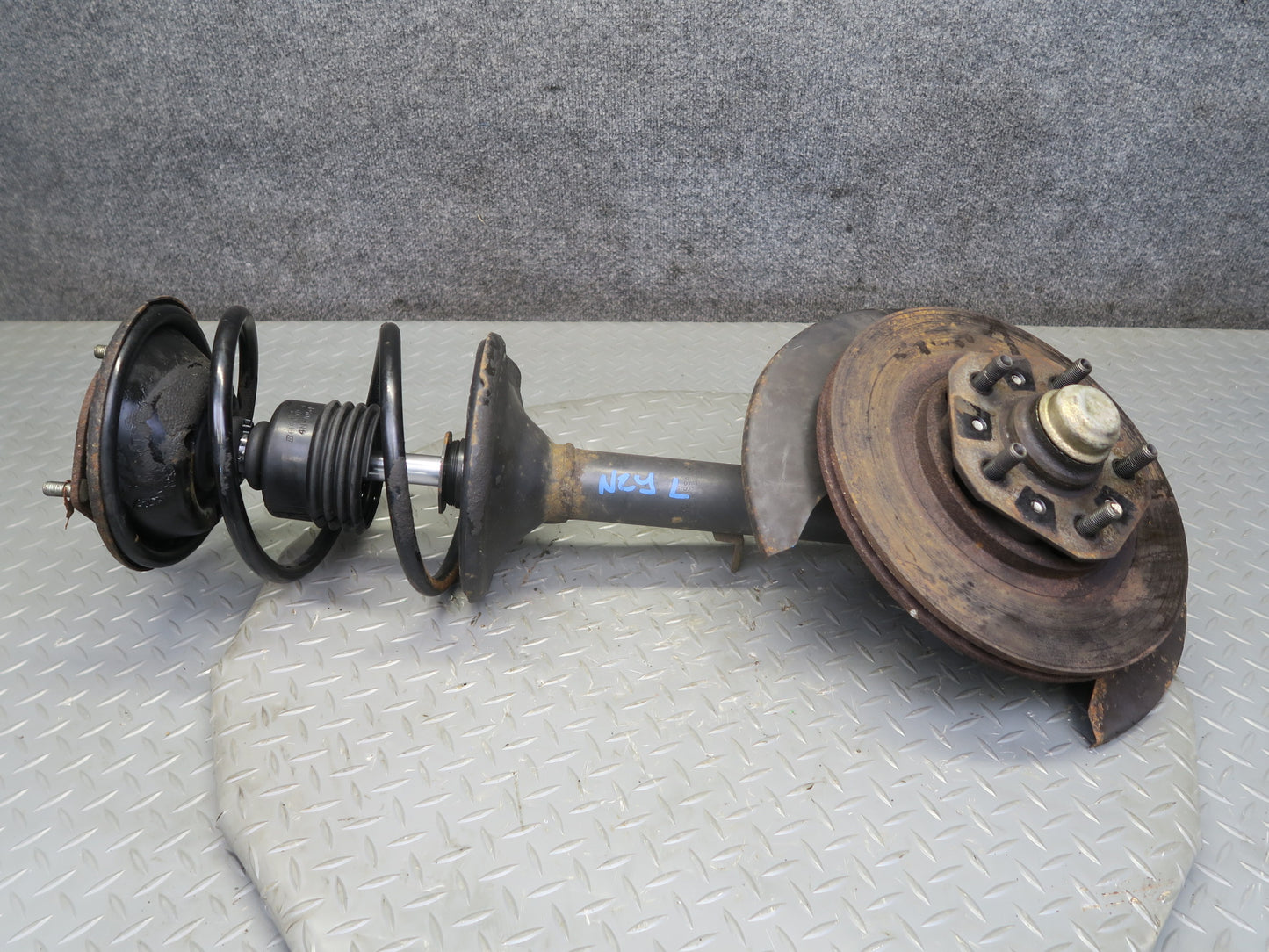 87-89 Nissan Z31 300ZX NA Front Left Spindle Knuckle Wheel Hub Strut Rotor OEM