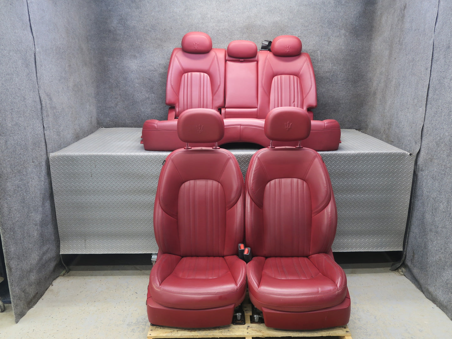 2017-2020 Maserati Levante M161 Front & Rear Left & Right Leather Seat RED Set