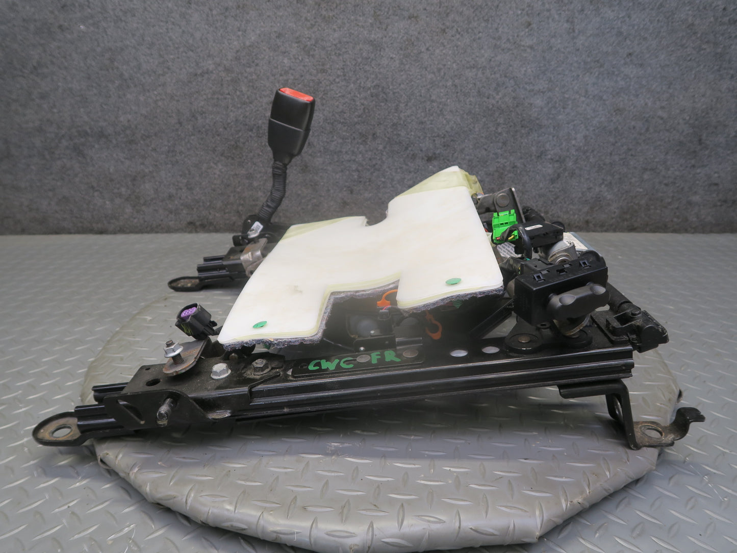05-10 Chevrolet Corvette C6 Front Right Seat Lower Frame Track Rail w Motor OEM