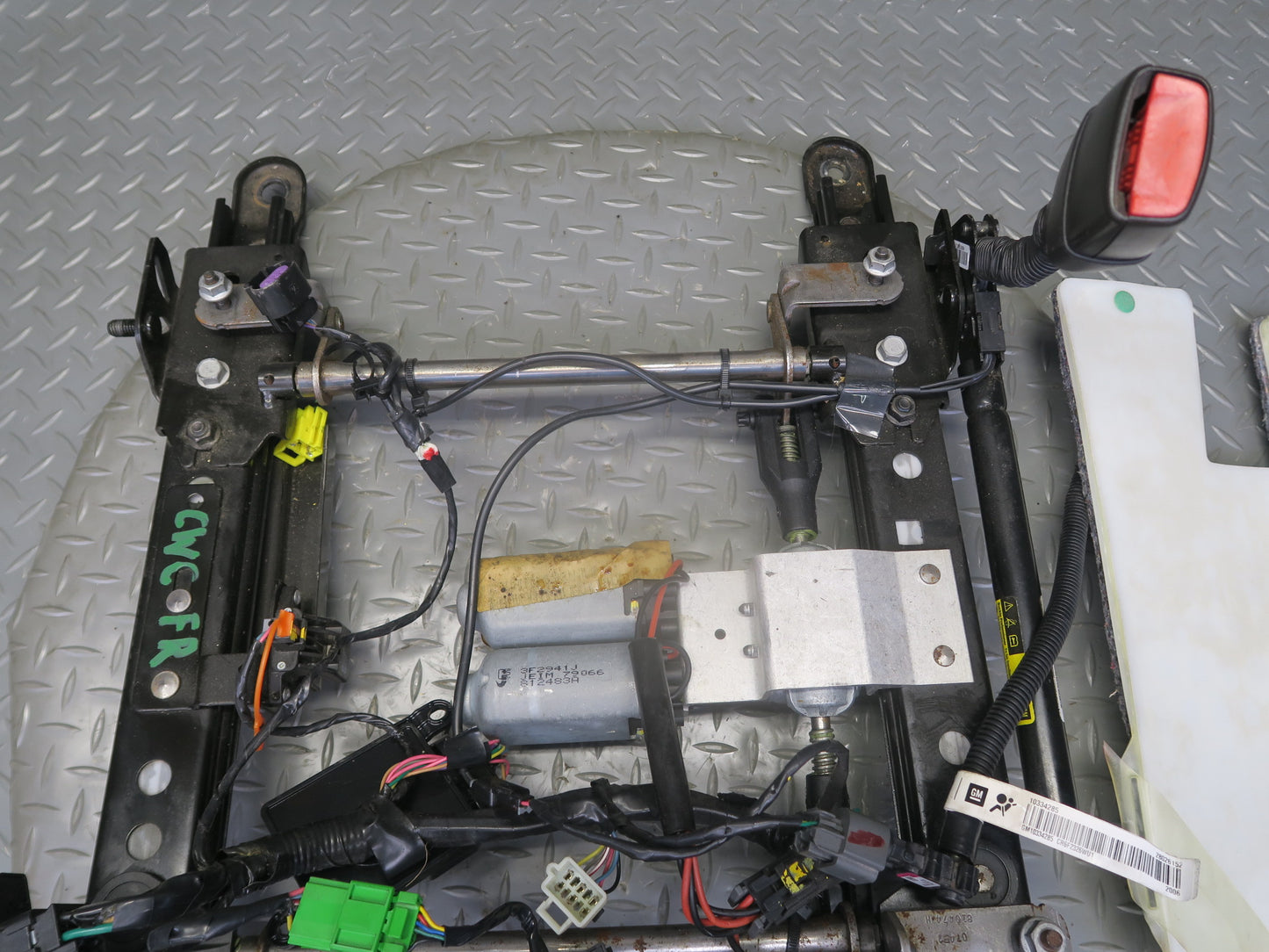05-10 Chevrolet Corvette C6 Front Right Seat Lower Frame Track Rail w Motor OEM