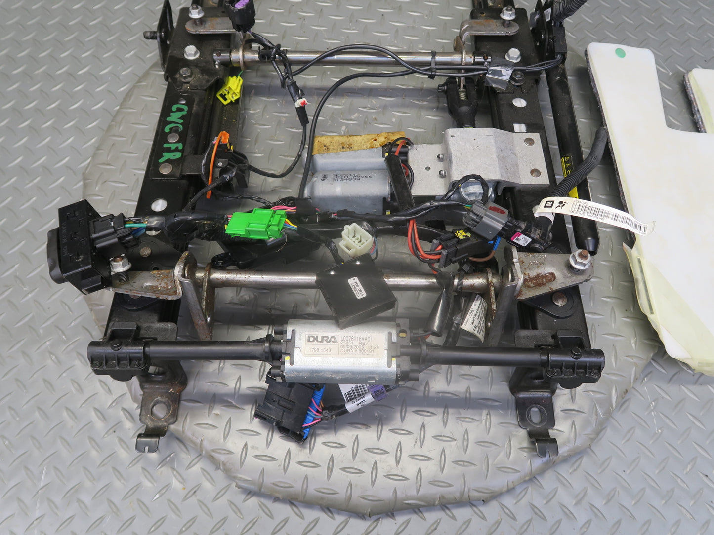 05-10 Chevrolet Corvette C6 Front Right Seat Lower Frame Track Rail w Motor OEM
