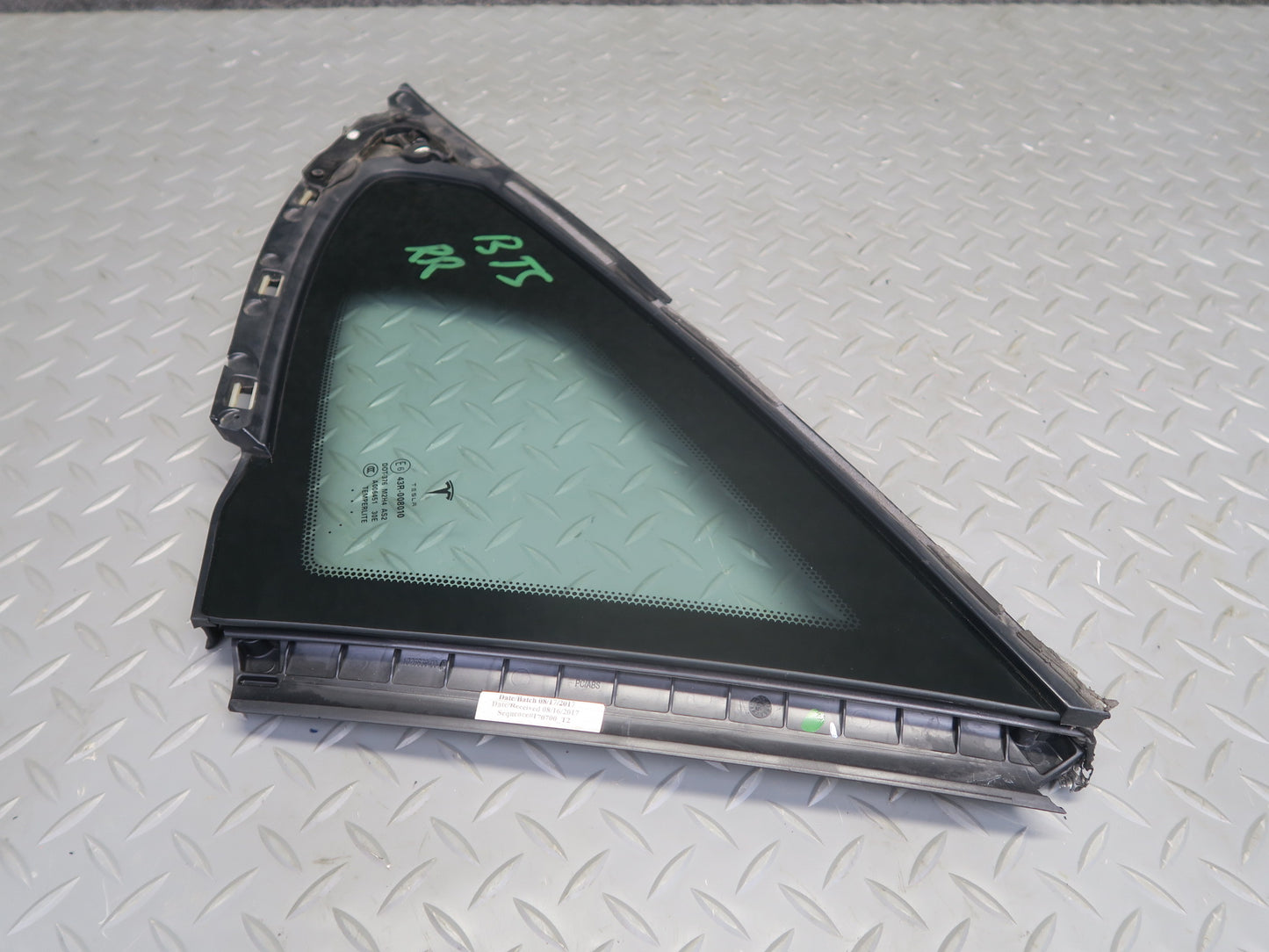 2016-2019 Tesla Model S 75D Rear Right Pass Side Quarter Window Glass