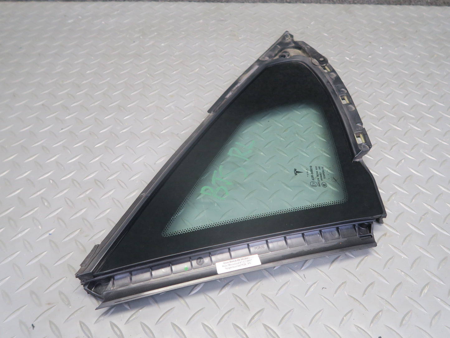 2016-2019 Tesla Model S 75D Rear Left Driver Side Quarter Window Glass