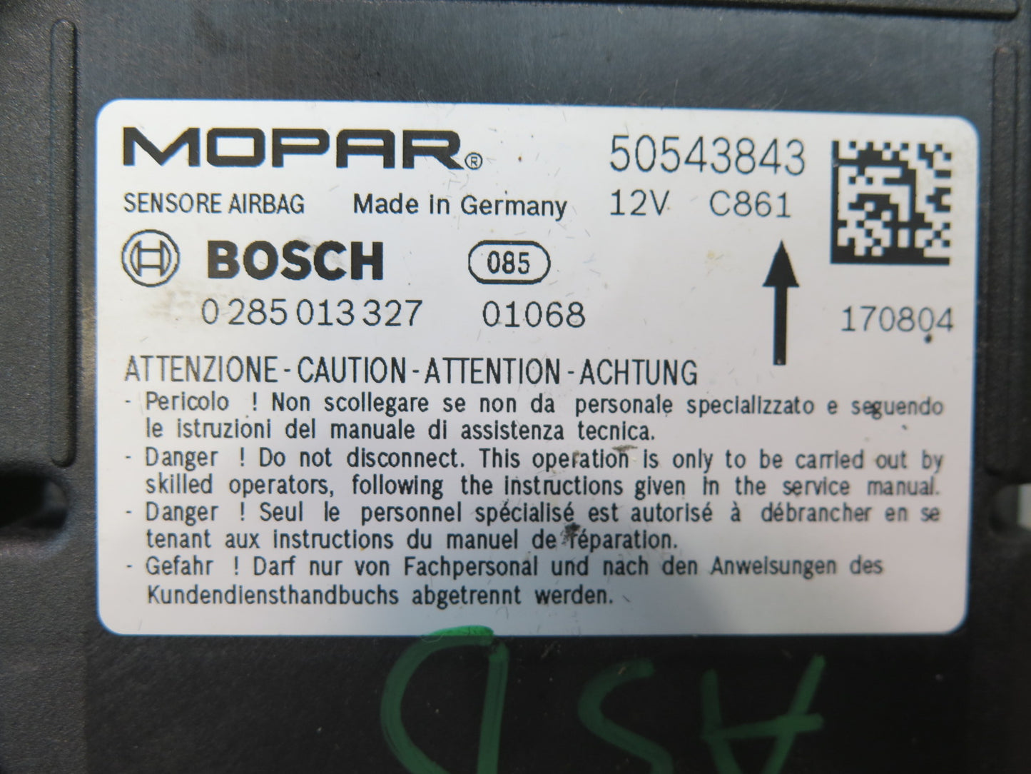 17-19 ALFA ROMEO STELVIO RESTRAINT DIAGNOSTIC COMPUTER MODULE SRS UNIT OEM