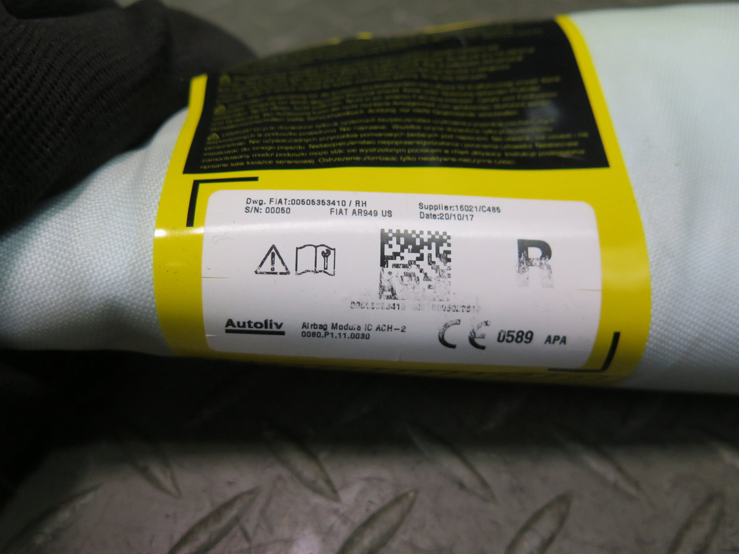 17-23 ALFA ROMEO STELVIO TI Q4 RIGHT PASSENGER SIDE ROOF SRS AIRBAG OEM