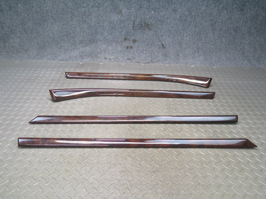97-03 BMW E39 540ia Set of 4 Front & Rear Interior Door Woodgrain Trim Cover OEM